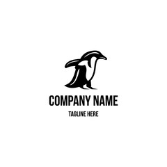 Penguins logo design icon. Penguins design inspiration. Penguins logo design template. Animal symbol logotype. Gentoo penguins symbol silhouette.