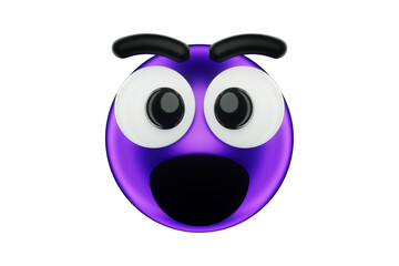 Obraz na płótnie Canvas purple 3d emoticon smile icon. 3D render, 3D illustration.