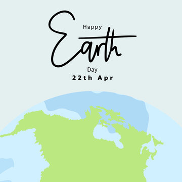 Happy Earth Day on blue  background ,for March 22 , Vector illustration EPS 10