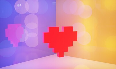 Abstraction style heart made in 3d blender