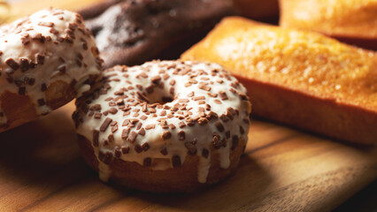 Peanut and Cream Topping Donuts