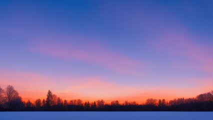 Obraz na płótnie Canvas Serene sunset sky in winter.
