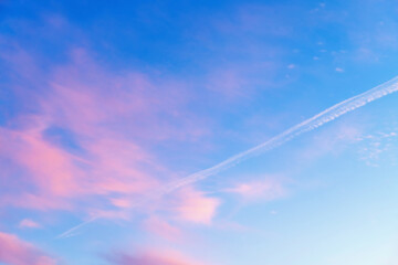 Fototapeta na wymiar beautiful cumulus clouds at sunset, sunrise. pink, fabulous