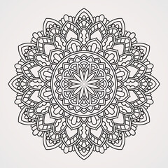 Small flower mandalas with dominating ornaments suitable for decoration, henna, tattoos, and coloring books