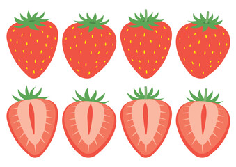 苺のイラストのセット_1

