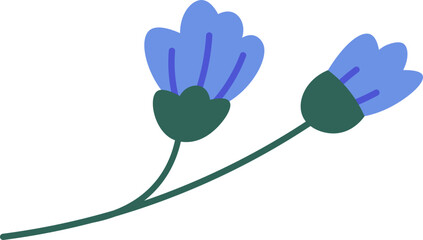 Summer flower flat icon Floral decor Wildflowers