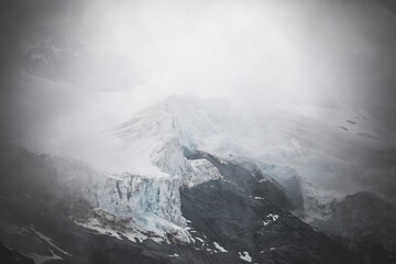 misty mountain glacier landscape