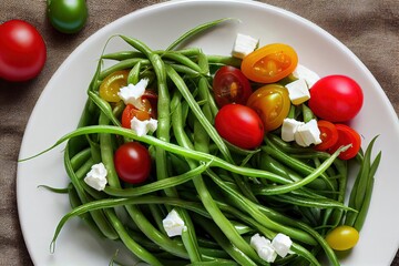 Green Bean and Tomato Salad with Feta Cheese (Generative AI)