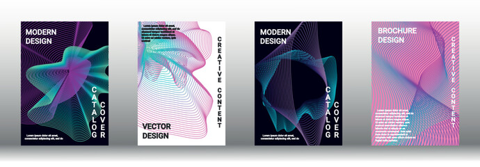 A set of modern abstract covers with abstract gradient linear waves.