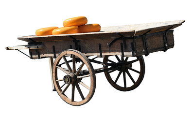 Carriage with cheese - obrazy, fototapety, plakaty