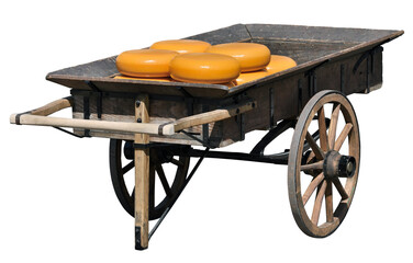 Traditional Holland carriage with cheese
