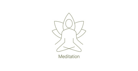 meditation line art vector illustration 