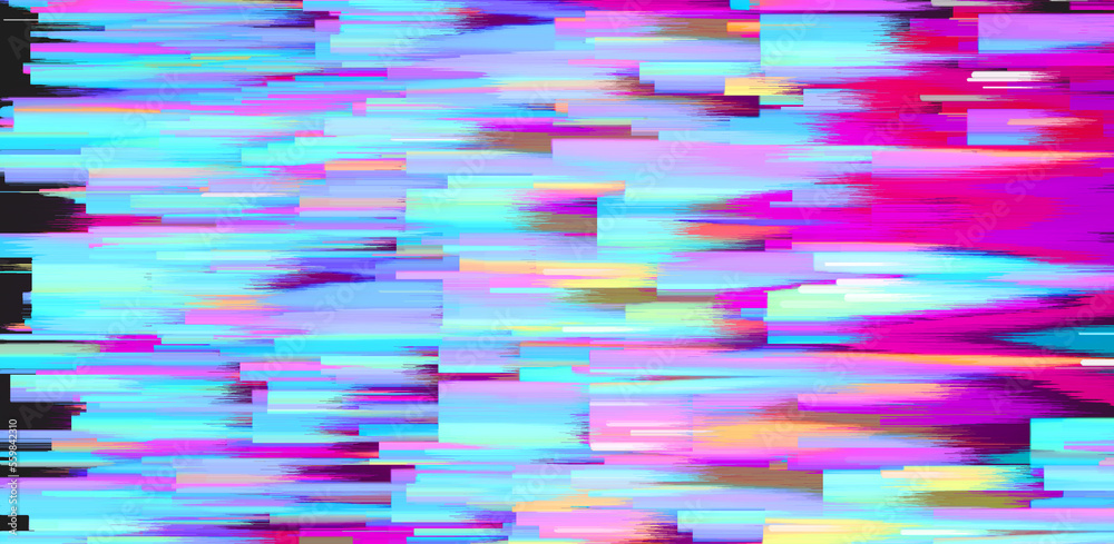 Poster Abstract background with digital pixel noise glitch artifacts. Screen showing video tape with damage.