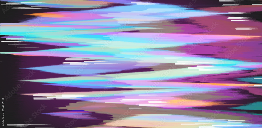 Poster Abstract background with digital pixel noise glitch artifacts. Screen showing video tape with damage.