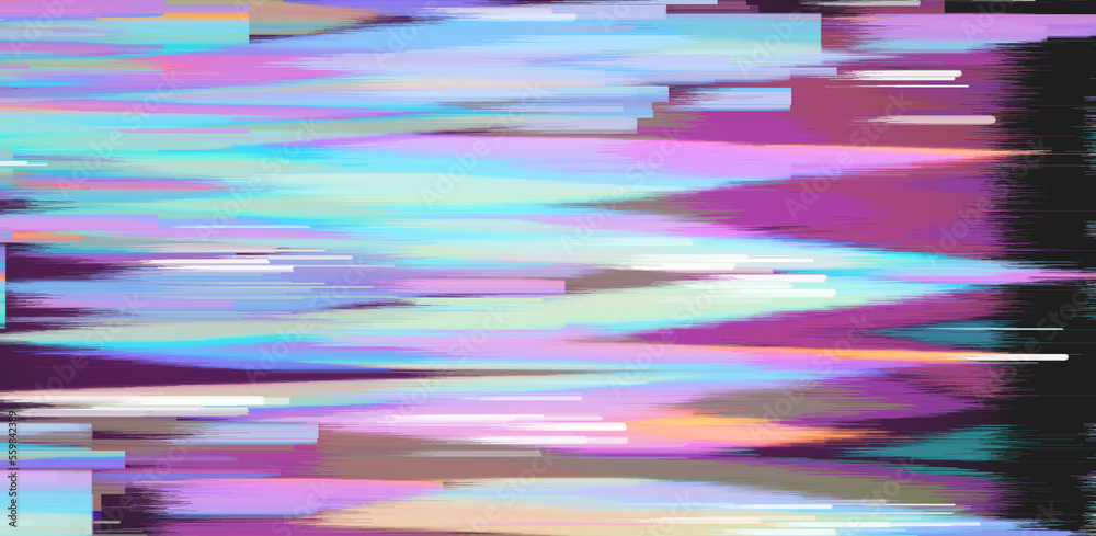 Aufkleber Abstract background with digital pixel noise glitch artifacts. Screen showing video tape with damage.