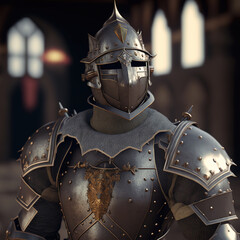 Naklejka premium medieval heavily armored soldier in spiked armor, concept art