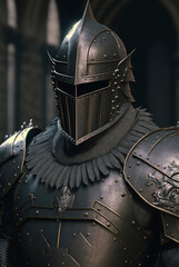 medieval heavily armored soldier in spiked armor, concept art