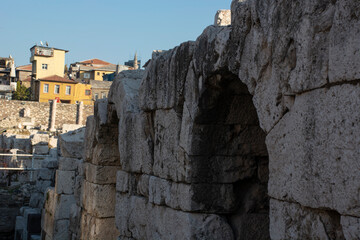 Agora Underground Ruins, tunnel archaeological site in Smyrna, Izmir, Turkey.