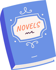 Decorative novels book flat icon Reading literature