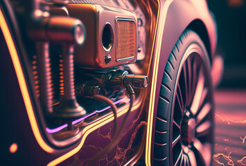 Generative AI illustration of futuristic car parts