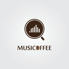 Coffee music vector creative logo template