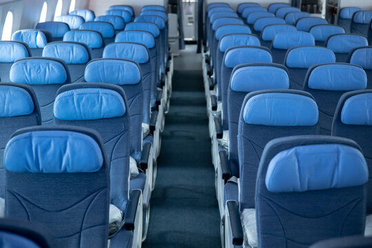Empty seats in modern airplane