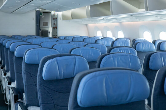 Empty seats in modern airplane