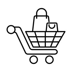 shopping cart line icon