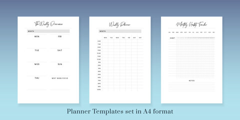 Bullet journal, Planner, Habits tracker printable Template