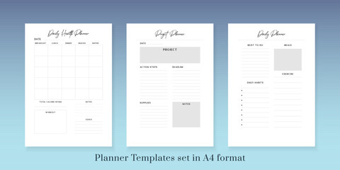 Bullet journal, Planner, Habits tracker printable Template