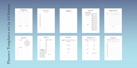 Bullet journal, Planner, Habits tracker printable Template