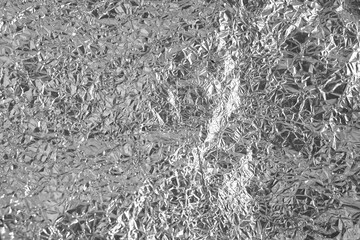 silver rough wrinkle foil texture. aluminum foil texture background. metal plate