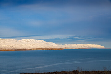 View of Eyjafjordur at the beginning of winter, Iceland