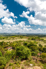Fototapeta na wymiar View of the former Iznaga sugar plantation and the Valley de los Ingenios near Trinidad, Cuba, Caribbean