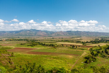 Fototapeta premium View of the former Iznaga sugar plantation and the Valley de los Ingenios near Trinidad, Cuba, Caribbean