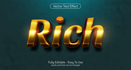 Three dimension text rich editable luxury style effect template