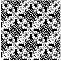 Vector pattern in geometric ornamental style. Black and white color.Seamless pattern.