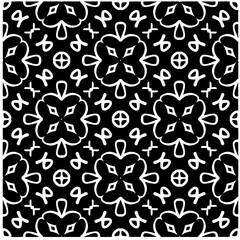 Vector pattern in geometric ornamental style. Black and white color.Seamless pattern.