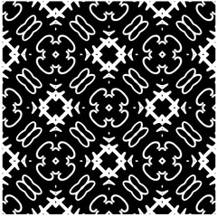 Vector pattern in geometric ornamental style. Black and white color.Seamless pattern.