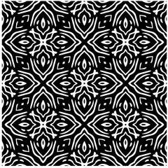 Vector pattern in geometric ornamental style. Black and white color.Seamless pattern.