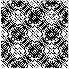 Vector pattern in geometric ornamental style. Black and white color.Seamless pattern.