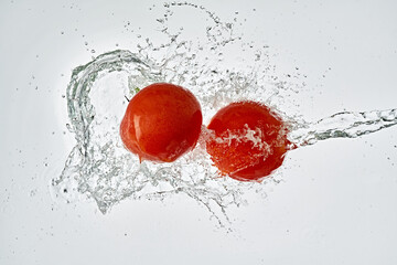 High Speed Photography Tomatoes Water Splash