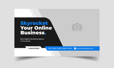 editable corporate business video thumbnail or web banner for live workshop business advertisement layout template. 
