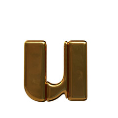 Symbol made of gold vertical blocks. letter u © oleg