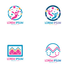 kindergarten logo design simple vector template icon illustration,for education,playgroup,children's learning home,children's school with a modern concept