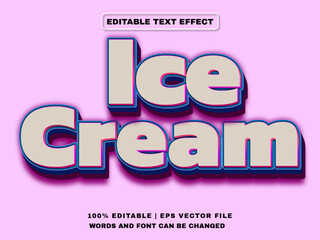 Ice Cream 3d Editable Text Effect, text mockup