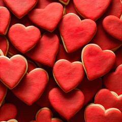 Obraz premium Heart shaped cookies. Perfect for articles on love of food, Valentines Day etc. 
