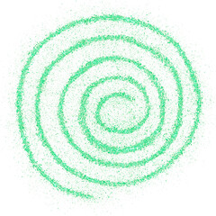 Green glitter hand-drawn spiral swirl