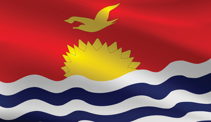Kiribati flag background.Waving Kiribati flag vector