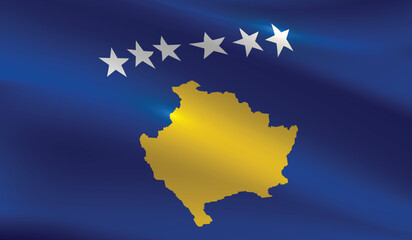 Kosovo flag background.Waving Kosovo flag vector